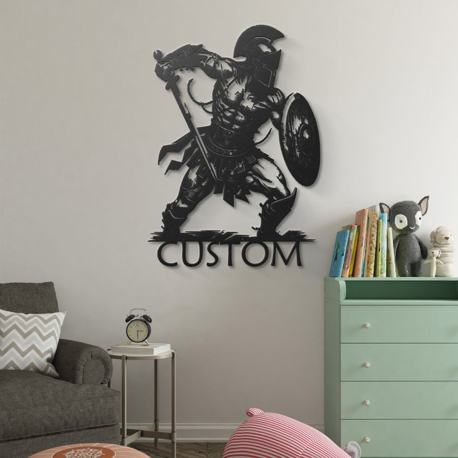 Custom Spartan Warrior Metal Wall Art