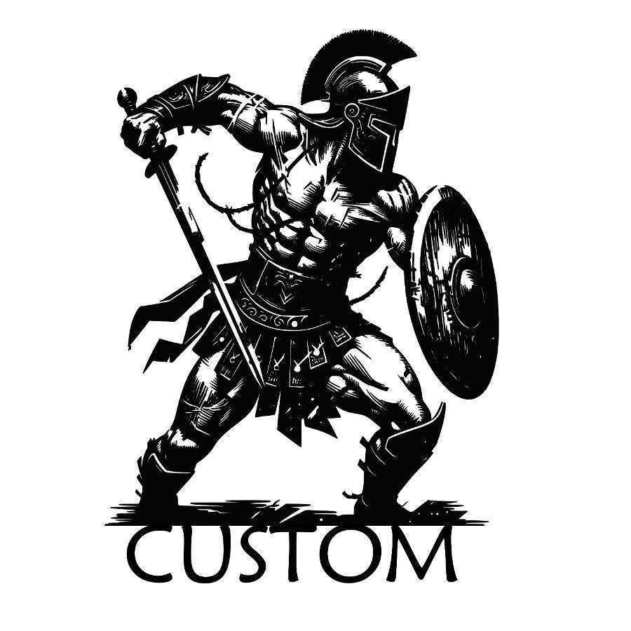 Custom Spartan Warrior Metal Wall Art