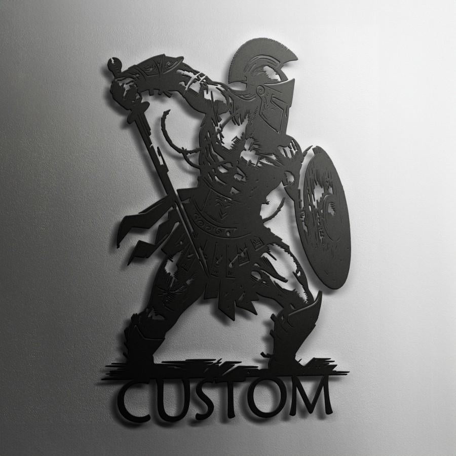 Custom Spartan Warrior Metal Wall Art