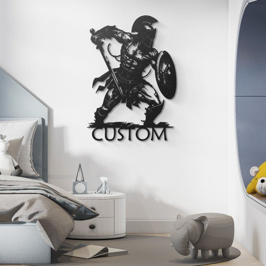 Custom Spartan Warrior Metal Wall Art