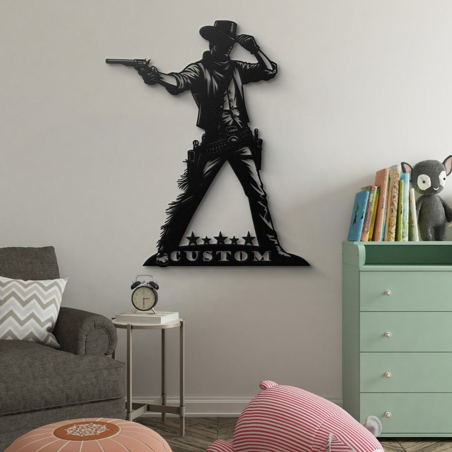 Custom Western Cowboy Metal Wall Art