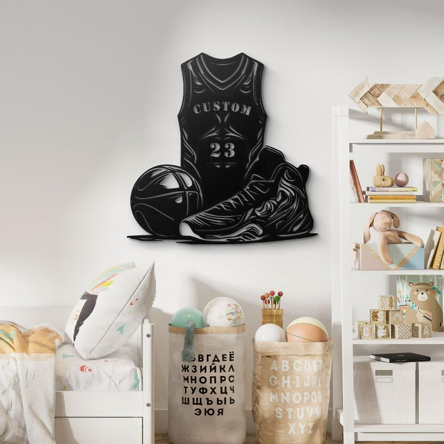 Customizable Basketball Jersey Metal Wall Art