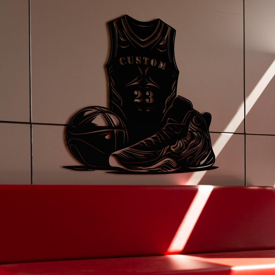 Customizable Basketball Jersey Metal Wall Art