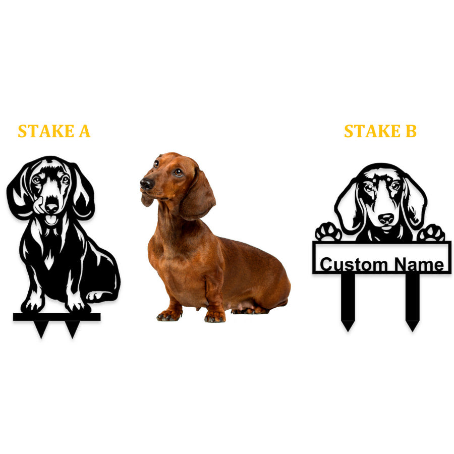 Dachshunds Custom Metal Dog Portrait