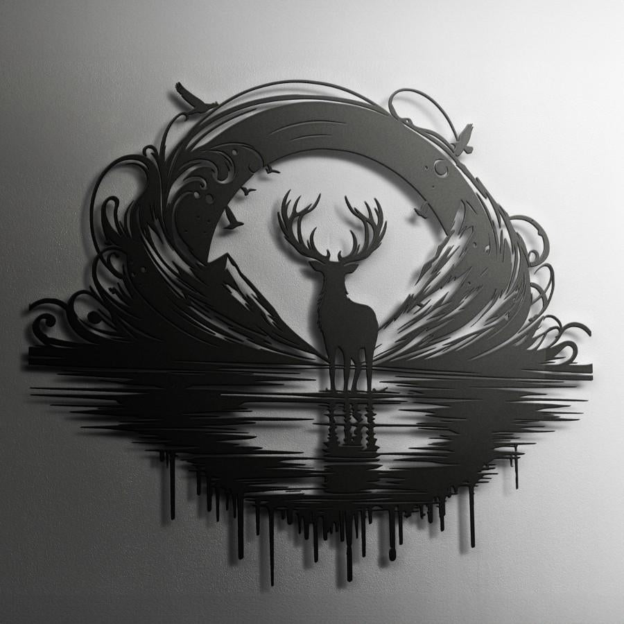 Deer Silhouette Metal Wall Art