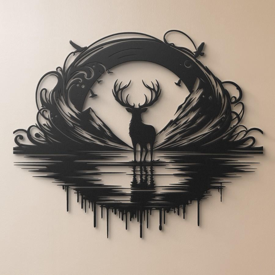 Deer Silhouette Metal Wall Art