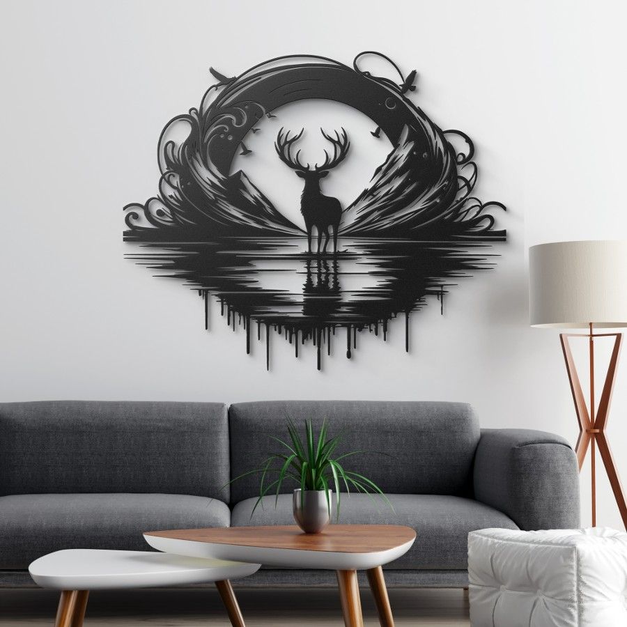 Deer Silhouette Metal Wall Art