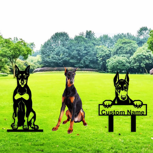 Doberman Pinscher Custom Metal Dog Portrait