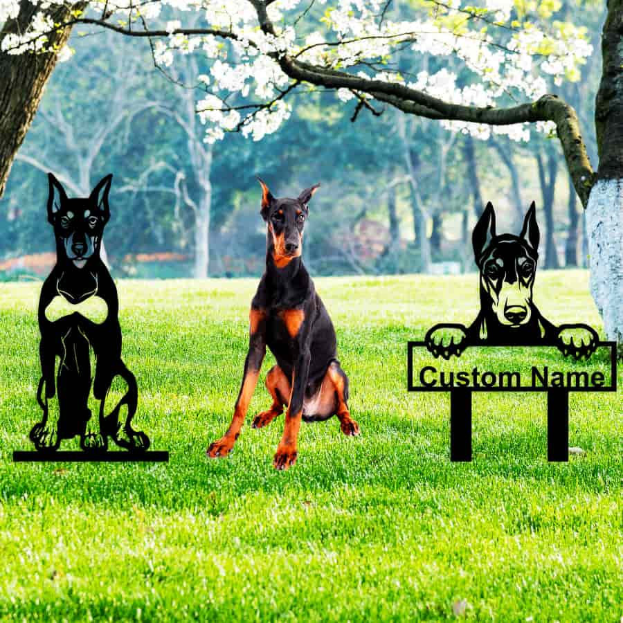 Doberman Pinscher Custom Metal Dog Portrait