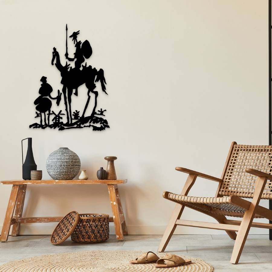 Don Quixote and Sancho Panza Metal Wall Art Decor