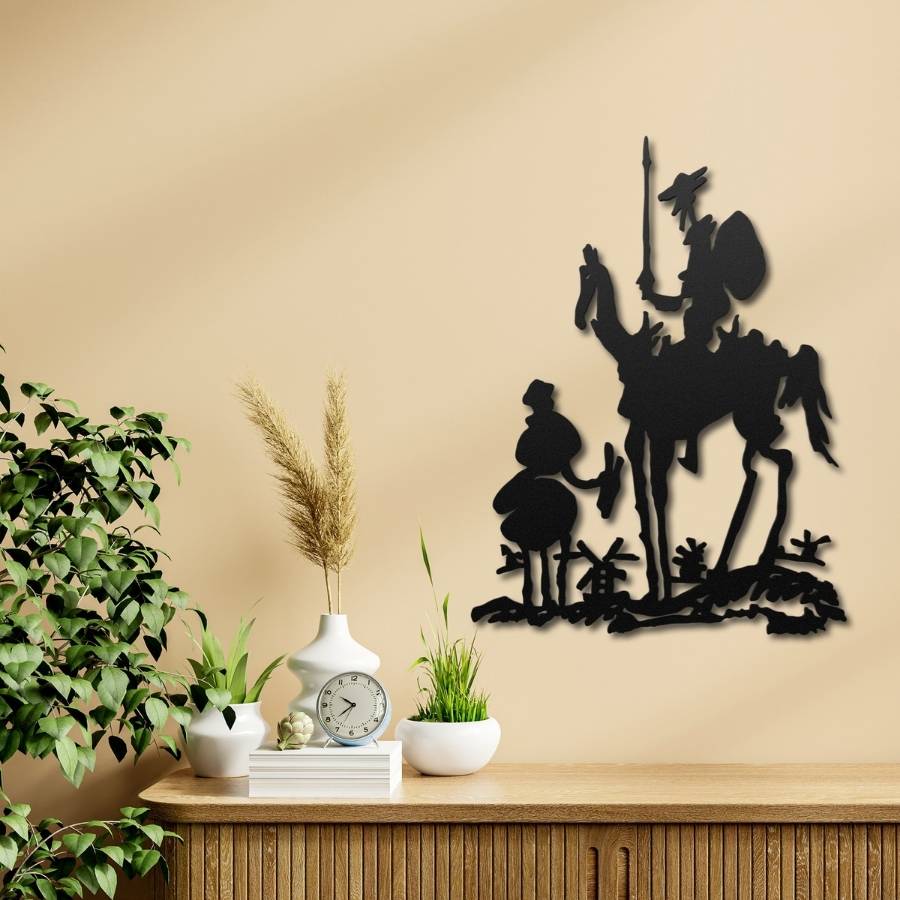 Don Quixote and Sancho Panza Metal Wall Art Decor