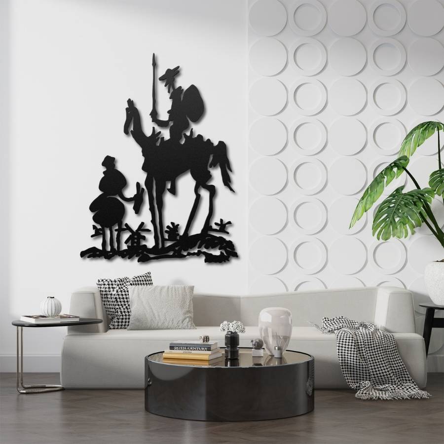 Don Quixote and Sancho Panza Metal Wall Art Decor