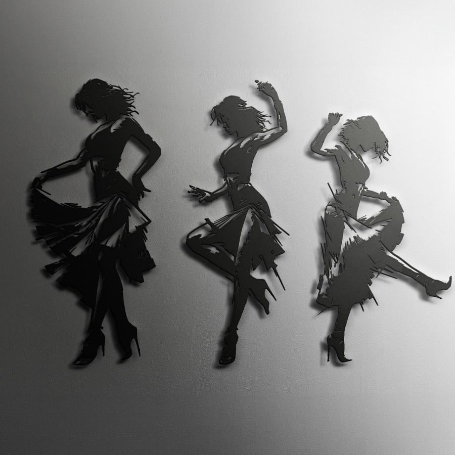 Elegant Flamenco Dancers Metal Wall Art