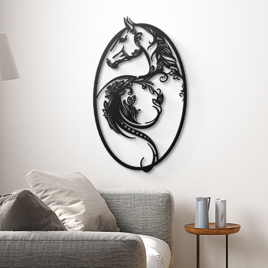 Elegant Horse Metal Wall Art