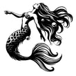 Elegant Mermaid Embrace Metal Wall Art