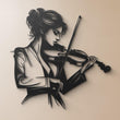 Elegant Violinist Metal Wall Art