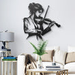 Elegant Violinist Metal Wall Art