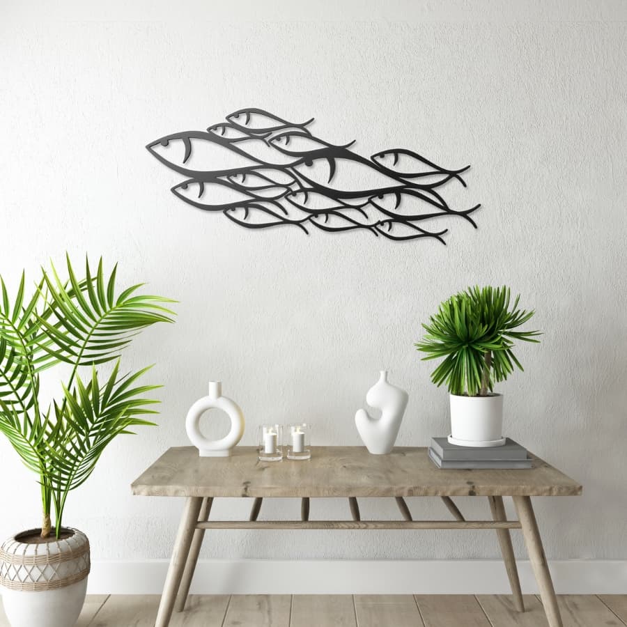 Fish Family Metal Wall Art Decor