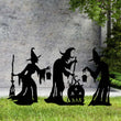 Three Witches Metal Yard Art, Halloween Decor