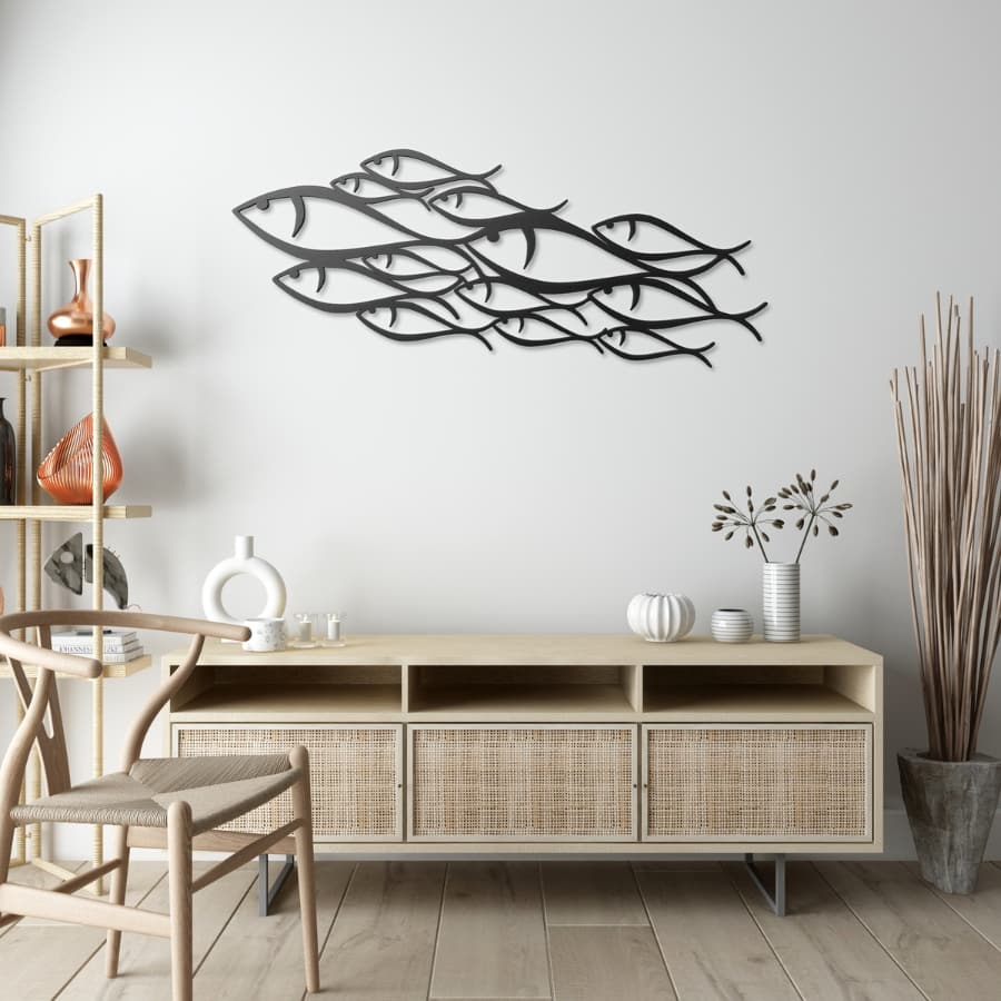 Fish Family Metal Wall Art Decor