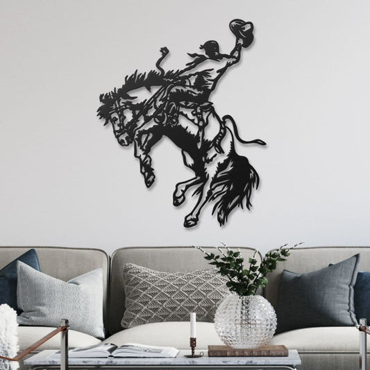 Elegant Rodeo Cowboy Metal Wall Art