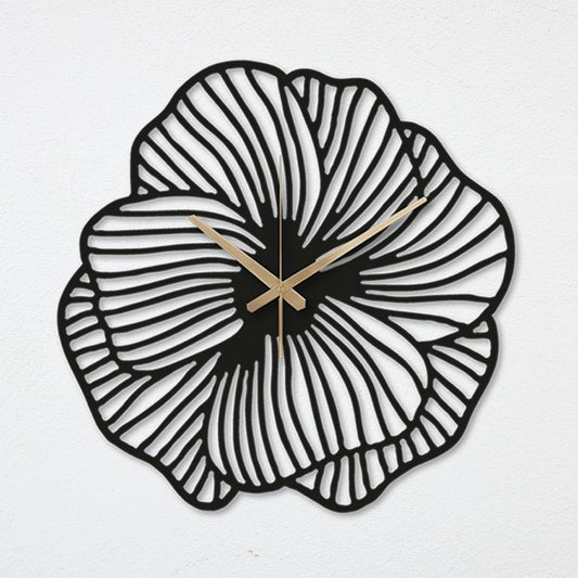 Flowers Metal Wall Clock