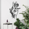 Peace Sign With Flower Metal Wall Decor