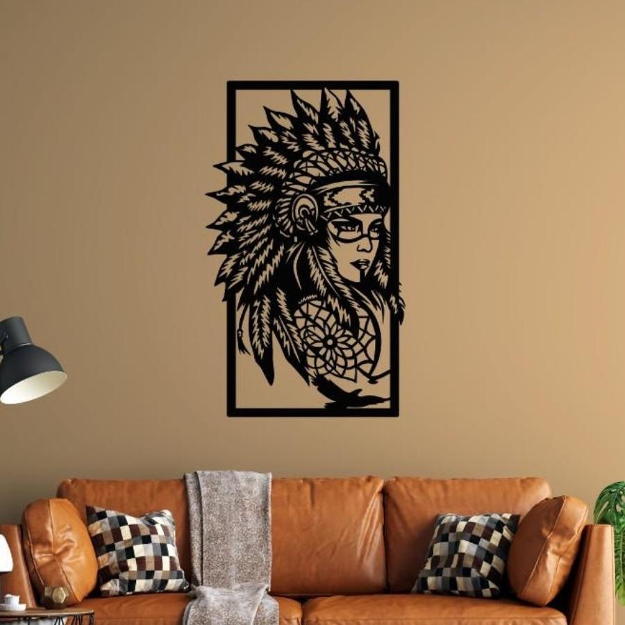 Female Tribe Chief Metal Wall Art