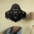 Ferocious Gorilla Head Metal Wall Art