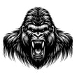 Ferocious Gorilla Head Metal Wall Art