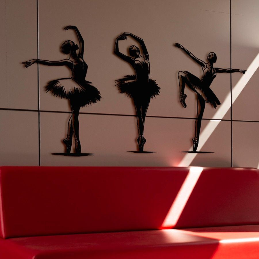 Flamenco Dancers Silhouette Set Of 3 Metal Wall Art