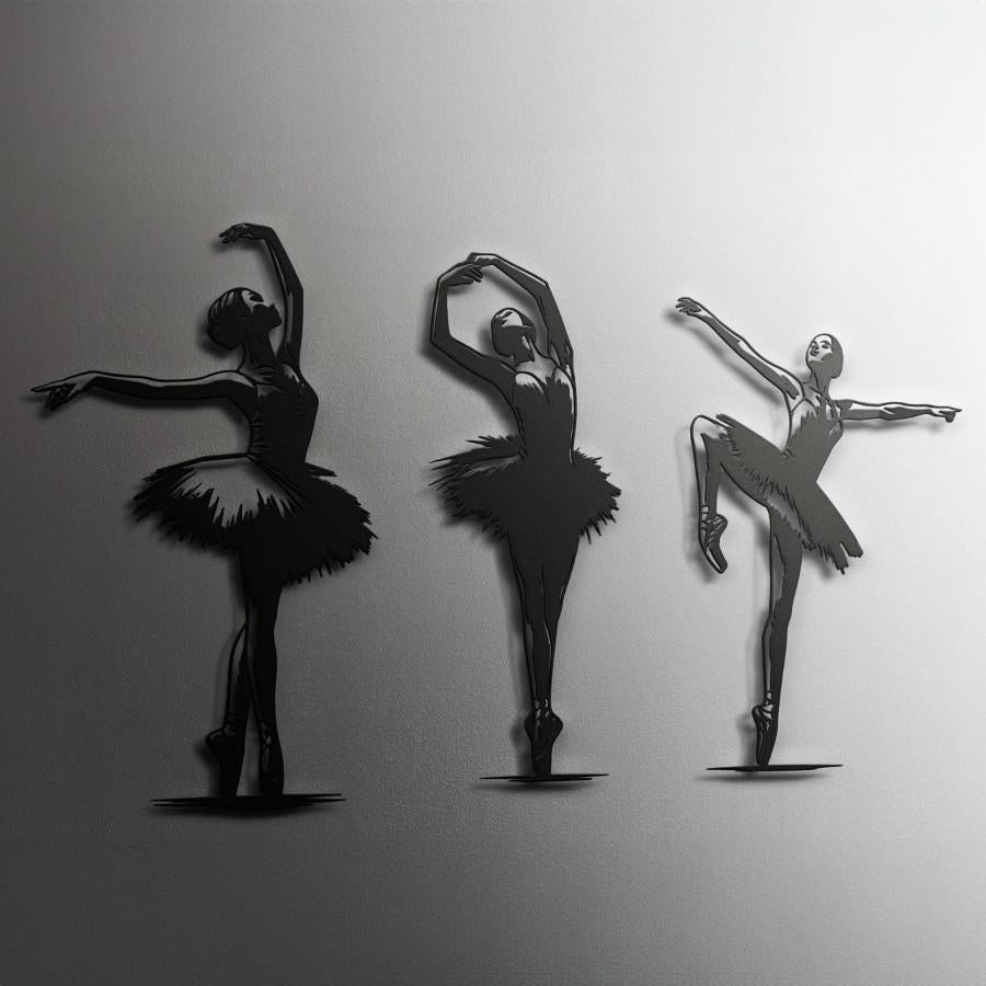 Flamenco Dancers Silhouette Set Of 3 Metal Wall Art