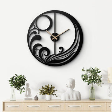 Flowing Wave Design Metal Wall Clock