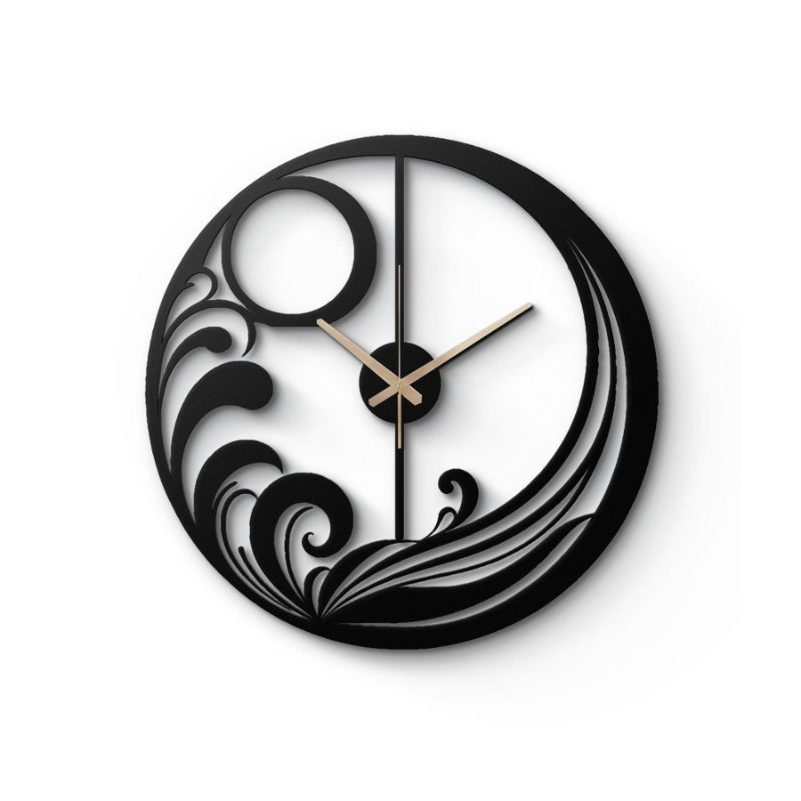 Flowing Wave Design Metal Wall Clock