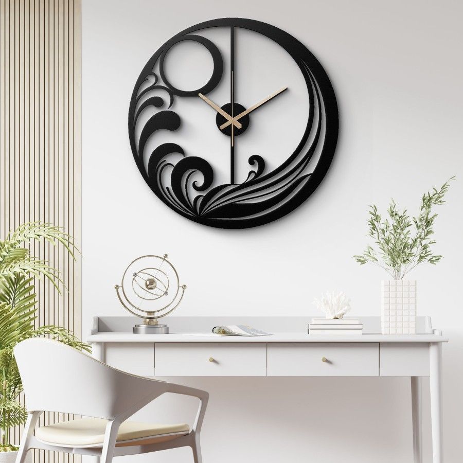 Flowing Wave Design Metal Wall Clock