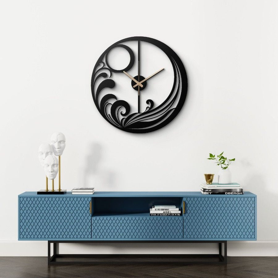 Flowing Wave Design Metal Wall Clock