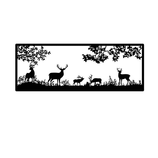 Forest and Deer Metal Wall Art