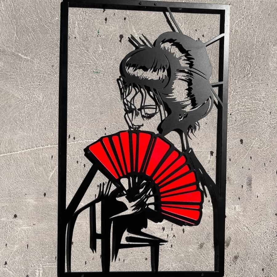 Geisha Girl Metal Wall Art
