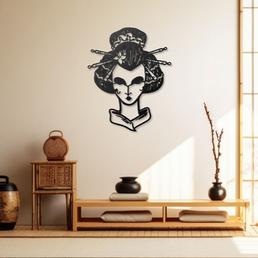 Geisha Metal Wall Art