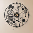 Oriental Japanese Geisha Metal Wall Clock