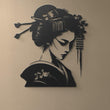 Japanese Geisha Woman Metal Wall Art