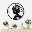 Geisha Silhouette Metal Wall Clock