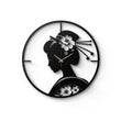 Geisha Silhouette Metal Wall Clock