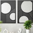 Geometric Mid Century Modern Metal Wall Art Set