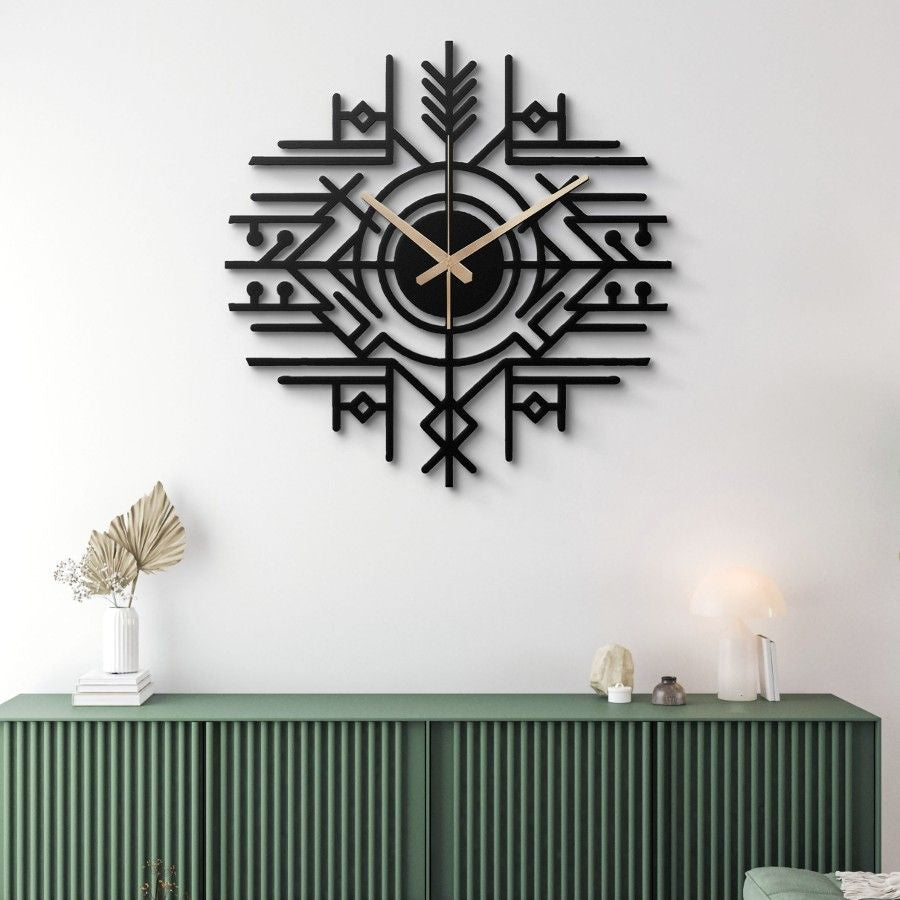 Geometric Nordic Metal Wall Clock - Moonarch