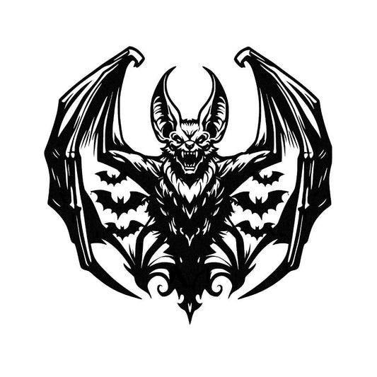 Gothic Bat Demon Metal Wall Art
