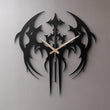 Gothic Bat Metal Wall Clock