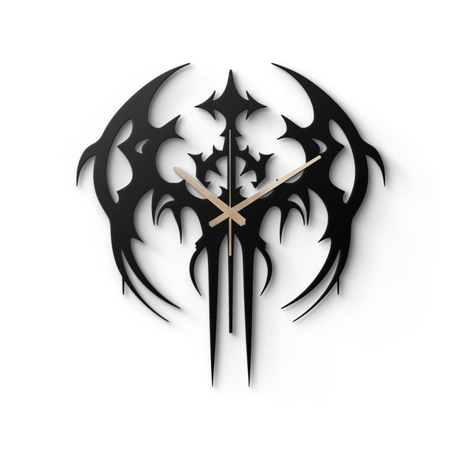 Gothic Bat Metal Wall Clock