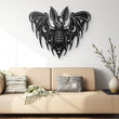 Gothic Bat Skeleton Metal Wall Art