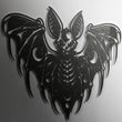 Gothic Bat Skeleton Metal Wall Art